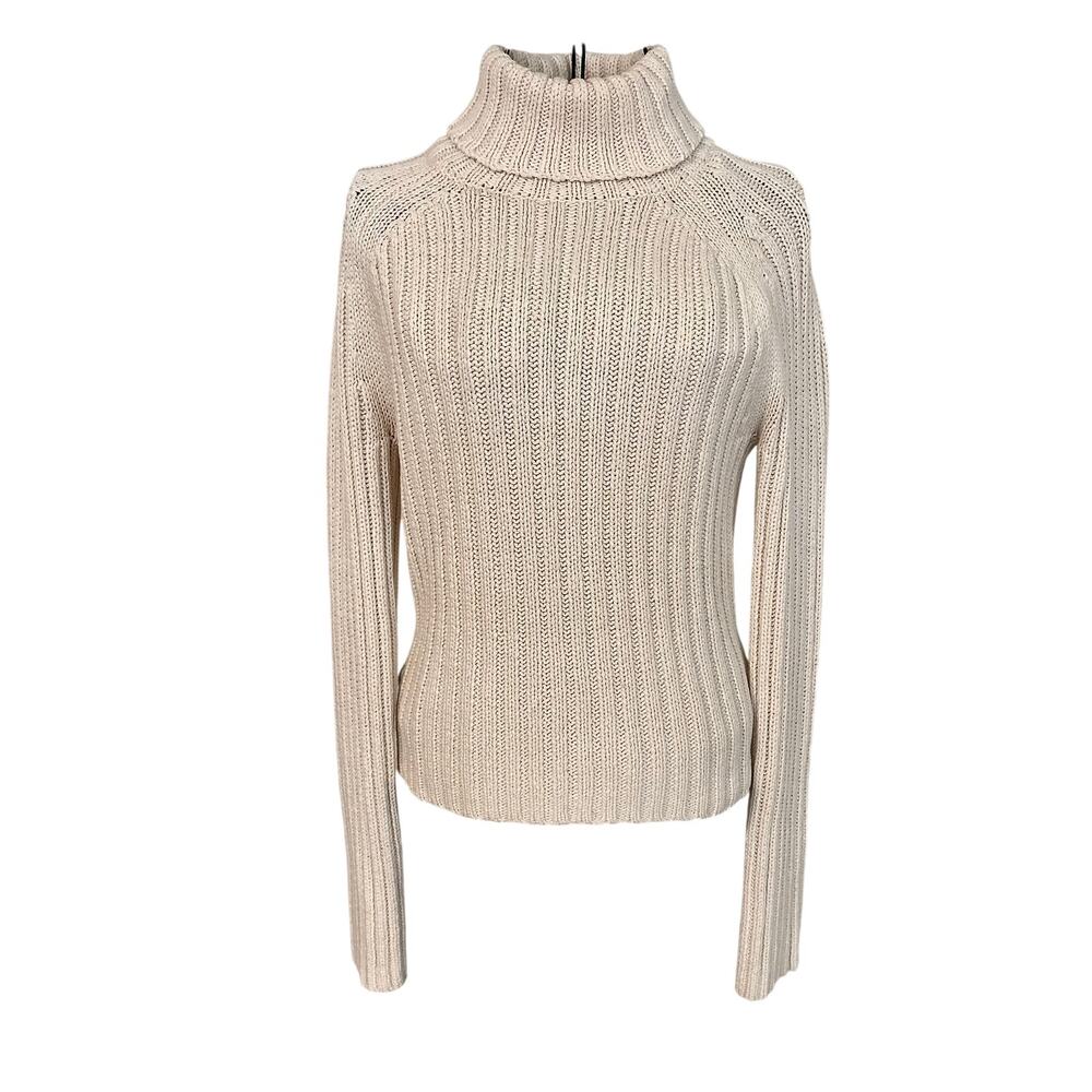 Vintage Y2K Abercrombie & Fitch Cotton Blend Ribbed Knit Turtleneck Sweater